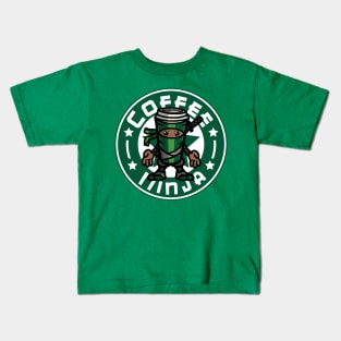 Coffee Ninja - Green Kids T-Shirt